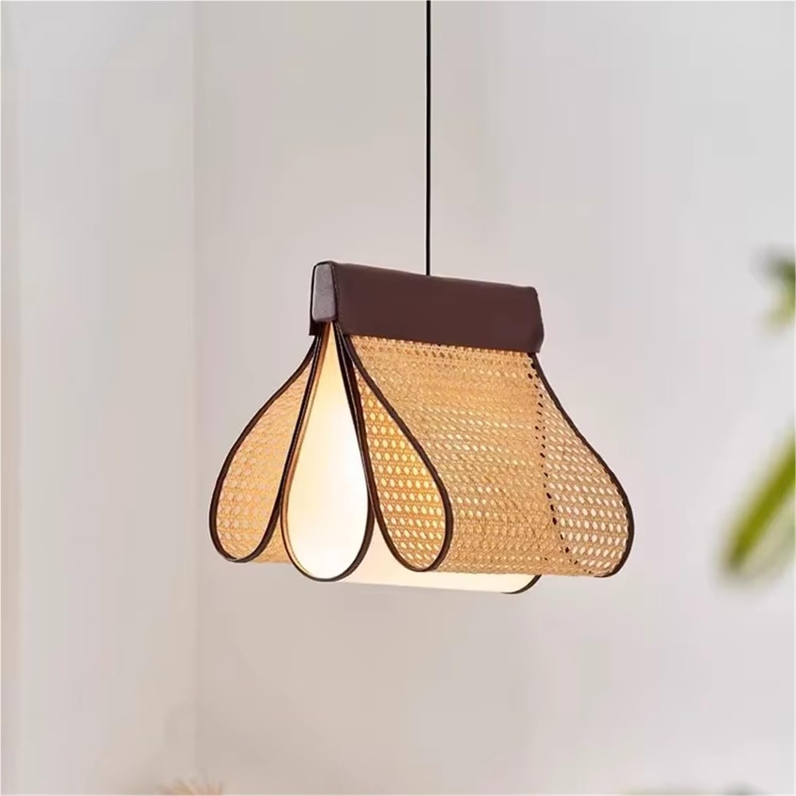 LYMSXAZOU Modern Retro Rattan Weaving Chandeliers Living Dining Bedroom Decoration Home Pendant Lights Indoor Fixtures