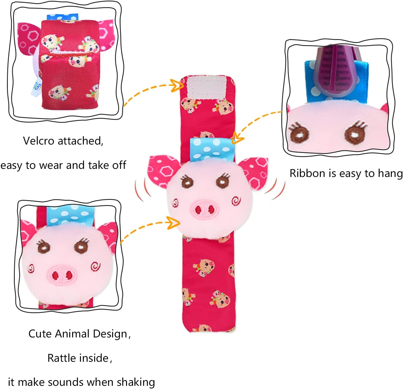 LAMMAZ Baby Soft Rattle,Baby Infant Wrists Rattle and Foot Rattles Finders Socks Set,Hand Arm Rattle Ring,Feet Ankle Wear for Newborn Baby Boys & Girls : Toys & Games