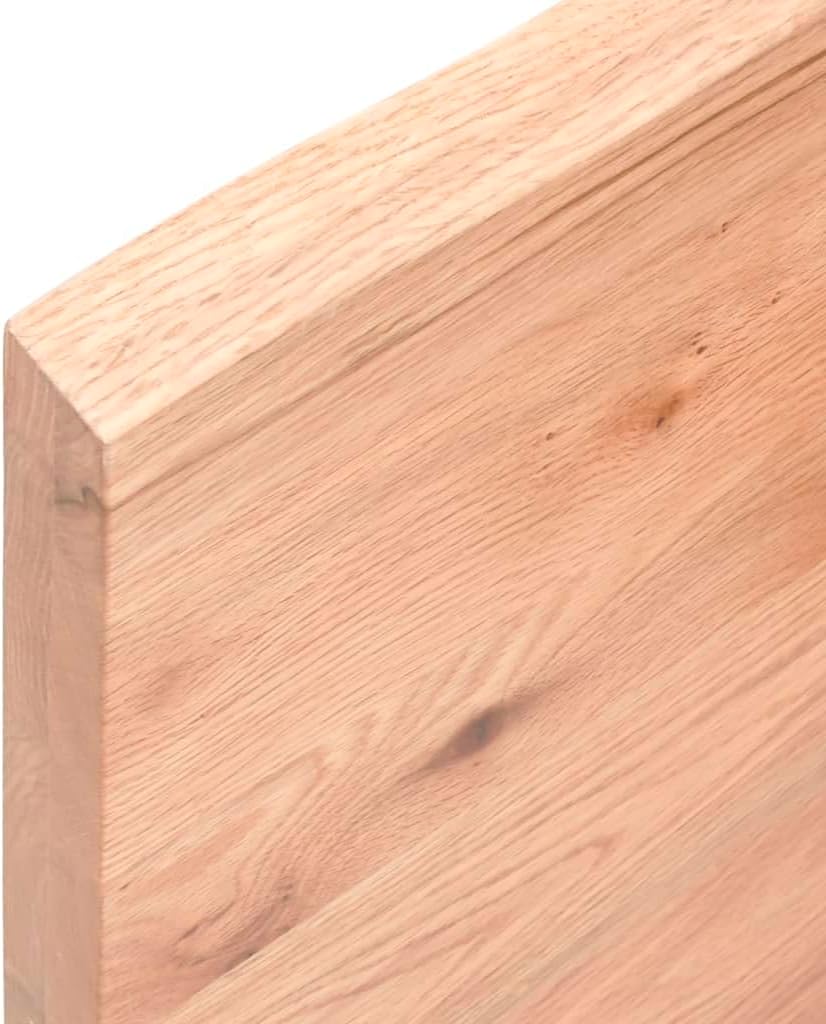 vidaXL Treated Solid Oak Wood Table Top | Live Edge | Home and Office Friendly | Light Brown| Dimensions: 39.4"x19.7"x(0.8"-1.6")