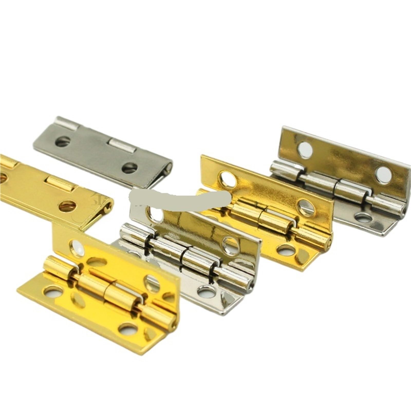Kdhcvkz Golden 30Pcs 10 * 27Mm Furniture 4 Hole Box Hinge With Screw(Golden)