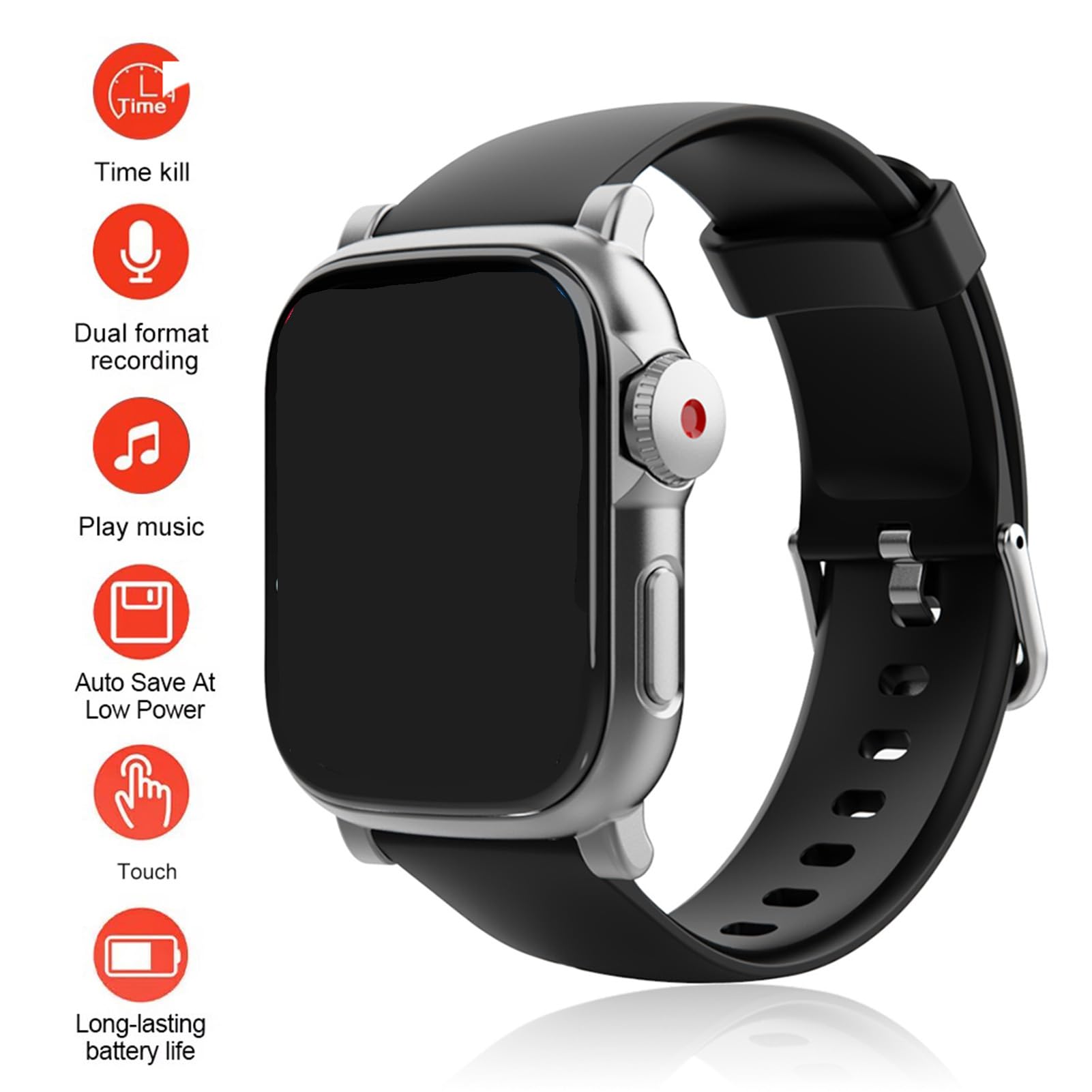 Montre Intelligente avec Lecteur de Musique, écran Tactile HD 2,01 Pouces, Batterie 800 MAh, BT 5.4, Lecteur MP3 MP4, Montre de Sport avec Modes Sportifs, Moniteur de Fréquence (64G)