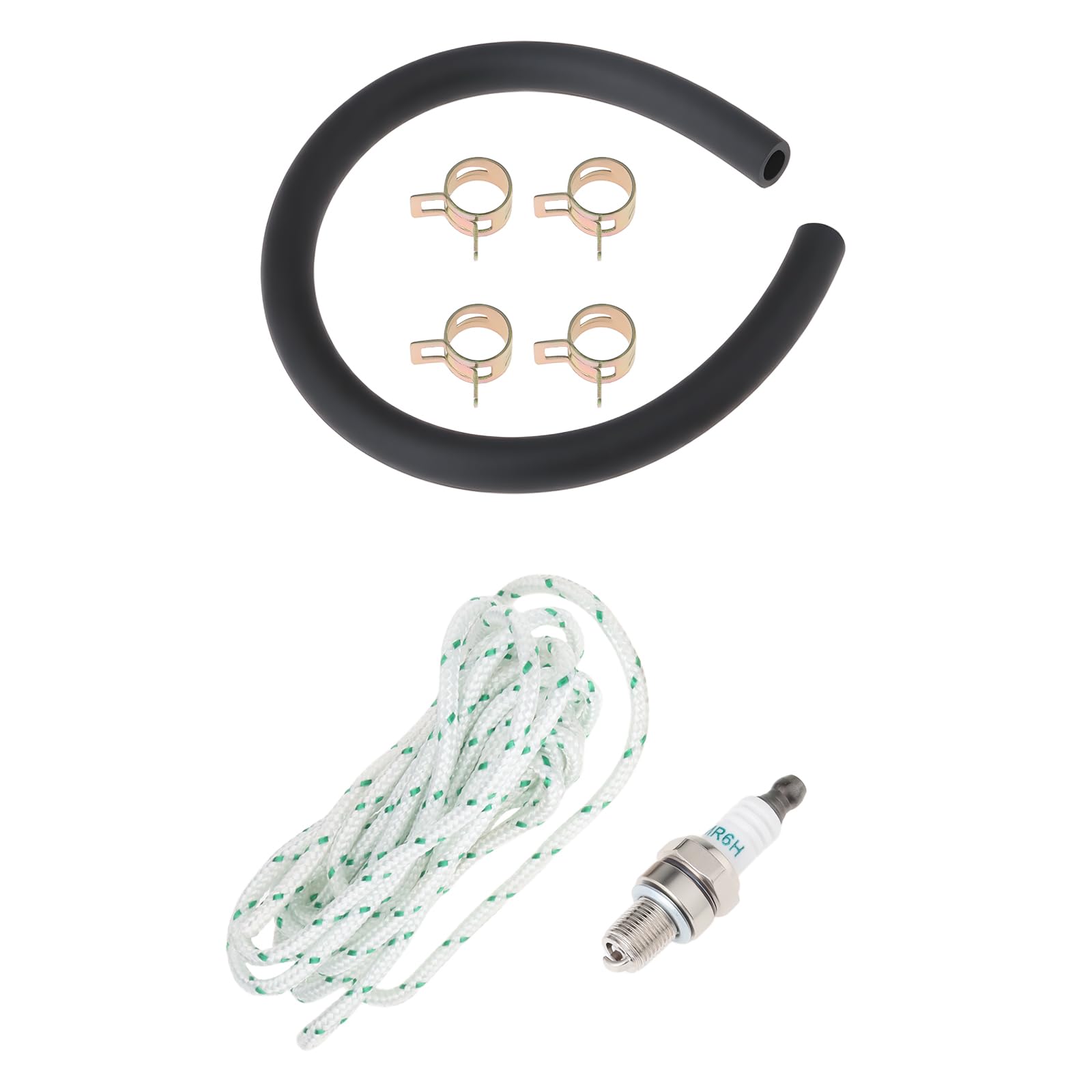 YINETTECH Compatible with Hayter Harrier 48 Service Kit with Spark Plug, 3m Pull Cord, Fuel Pipe and Clips Compatible with Briggs Quantum Engines