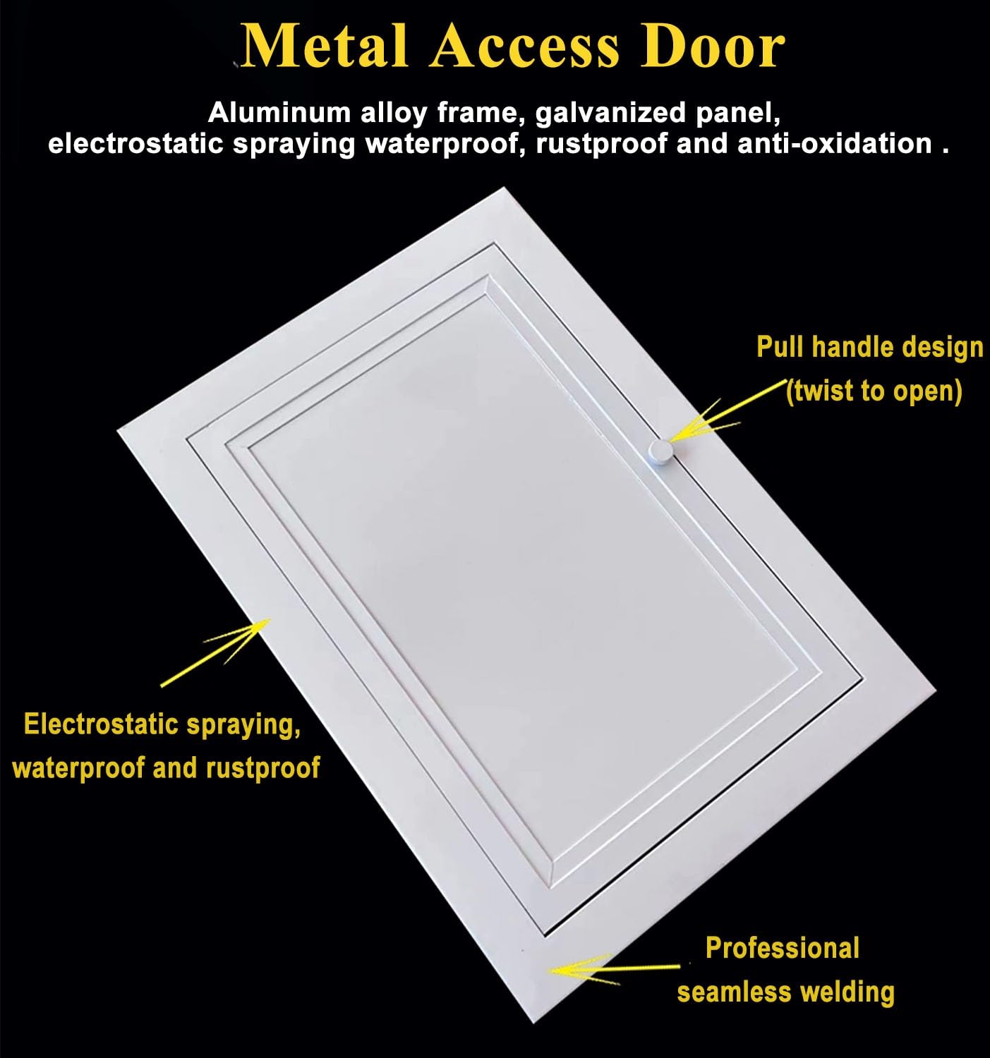 Pannello di accesso in metallo 35 x 55 cm per parete/soffitto, ideale per bagno, HVAC, sistemi di allarme e elettrolitici, facile manutenzione, porta di accesso per cartongesso