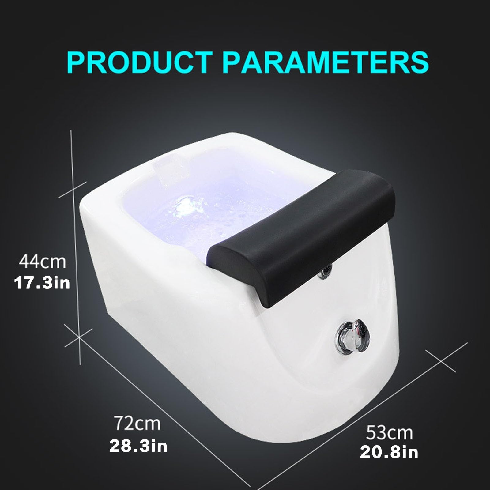 Foot Bath Spa Acrylic Footbath Salon Massage Equipment with Heat and Massage Pedicure Bowl Spa Foot Bath Pedicure Home Foot Bath Acrylic Pedicure Sink