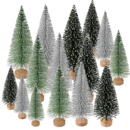 OMJMYY 15 Stück Weihnachtsbaum Mini Künstlicher, Kleine Tannenbäume...