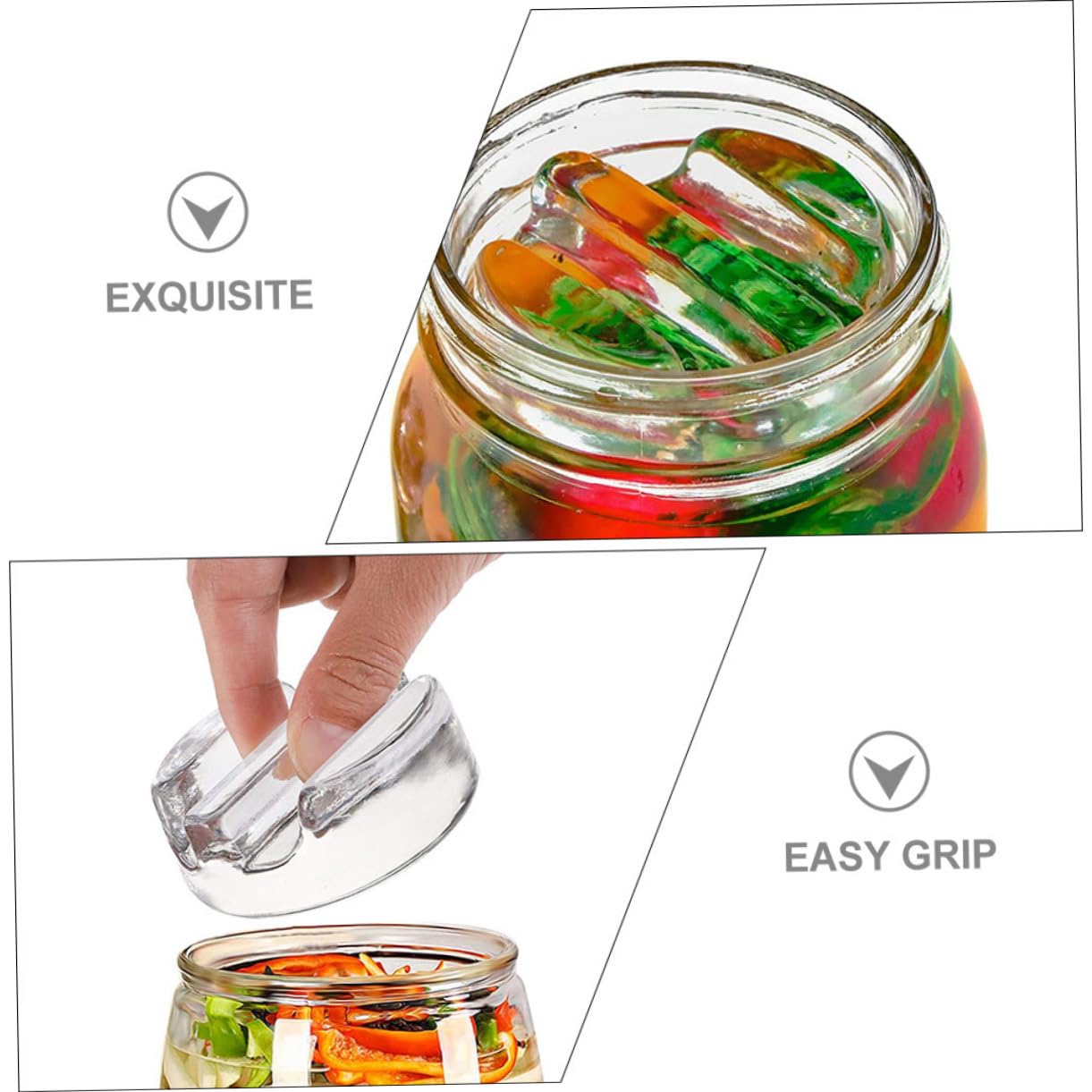3 Stück Glas Gärgewichte für Weithalsgläser mit Griffiger Struktur