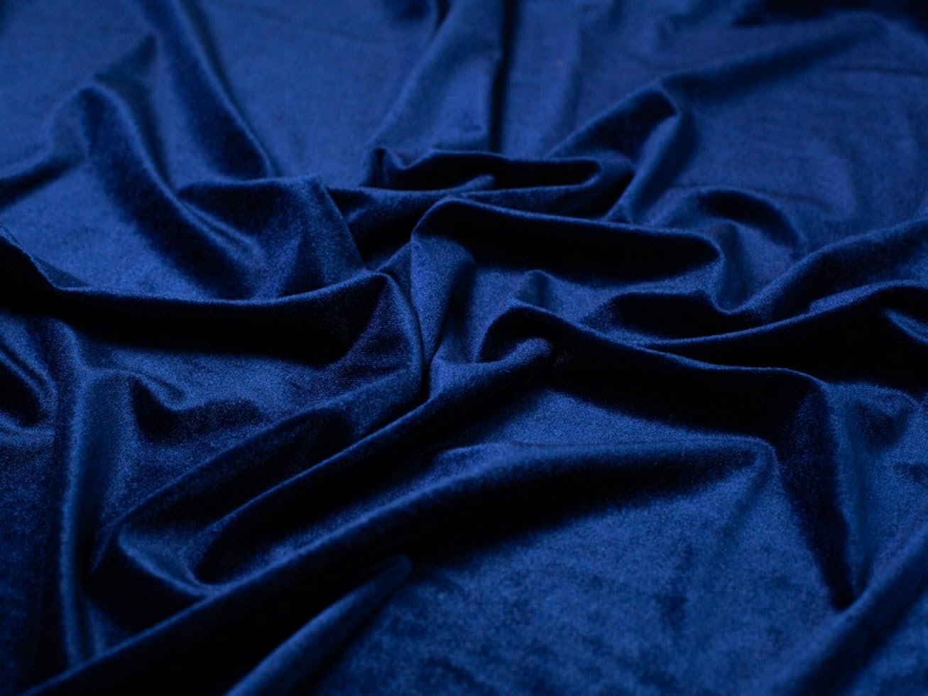 Minerva Core Range Velvet Stretch Knit Apparel & Dress Fabric Navy Blue - Mediumweight & Suitable for Dressmaking - Approx Width: 150cm / 60" - Sold per metre