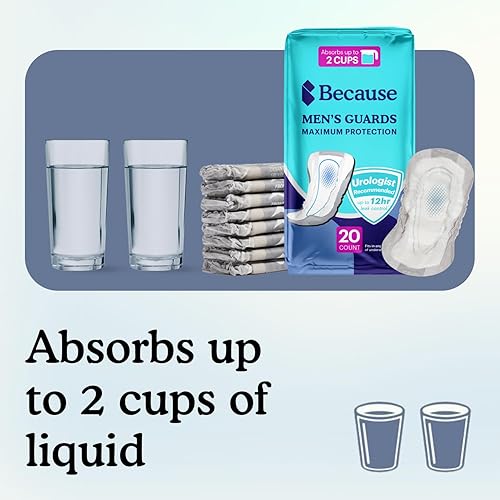 Miniatura 8 de Because Paquete de máxima protección para hombre: 80 unidades, ropa interior nocturna, talla S/M y 80 protectores para incontinencia masculina,