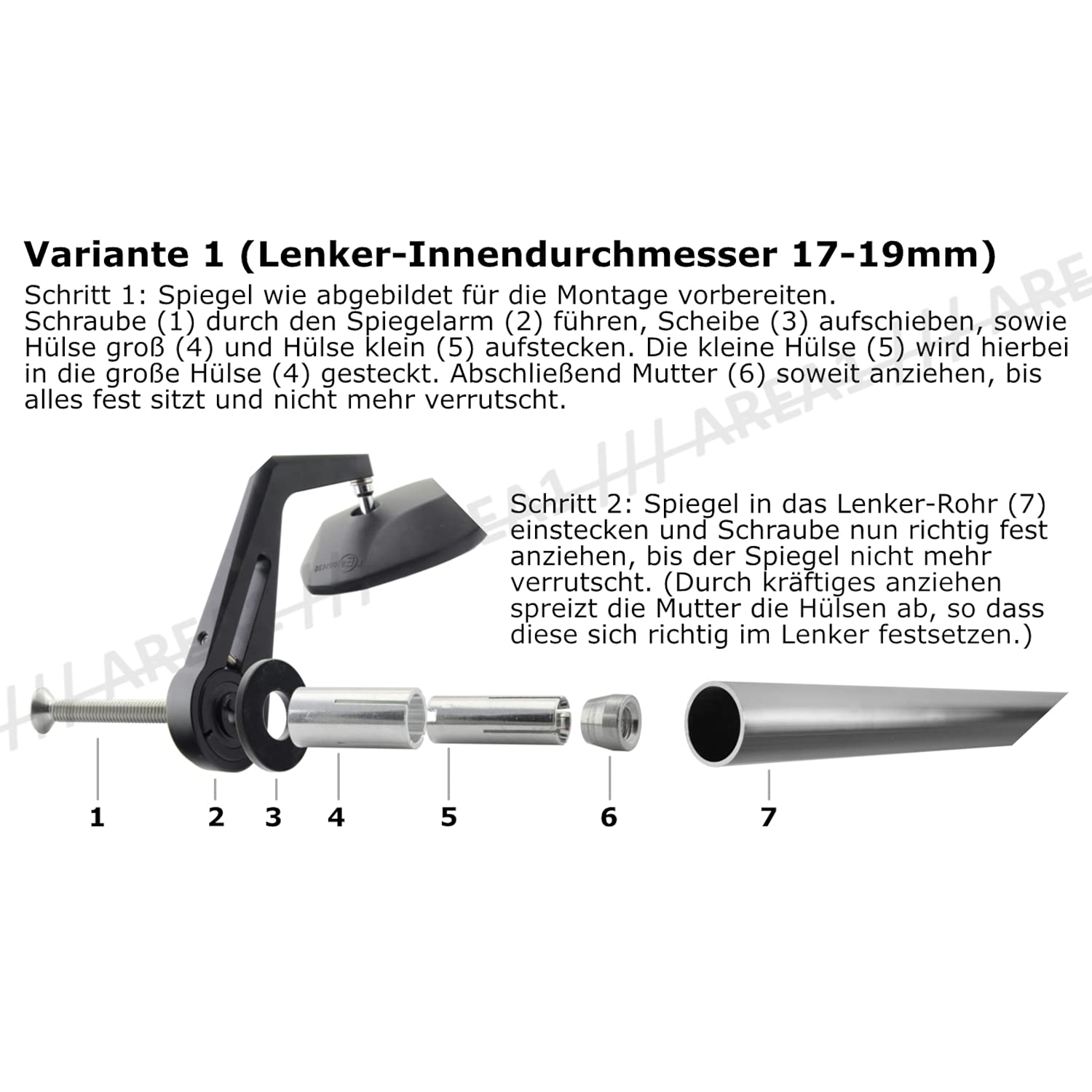 Specchietto Retrovisore Destro Per Moto MBK Nitro 50-100cc / Yamaha Aerox - Filetto 8mm, Riflesso Originale - Foto 5