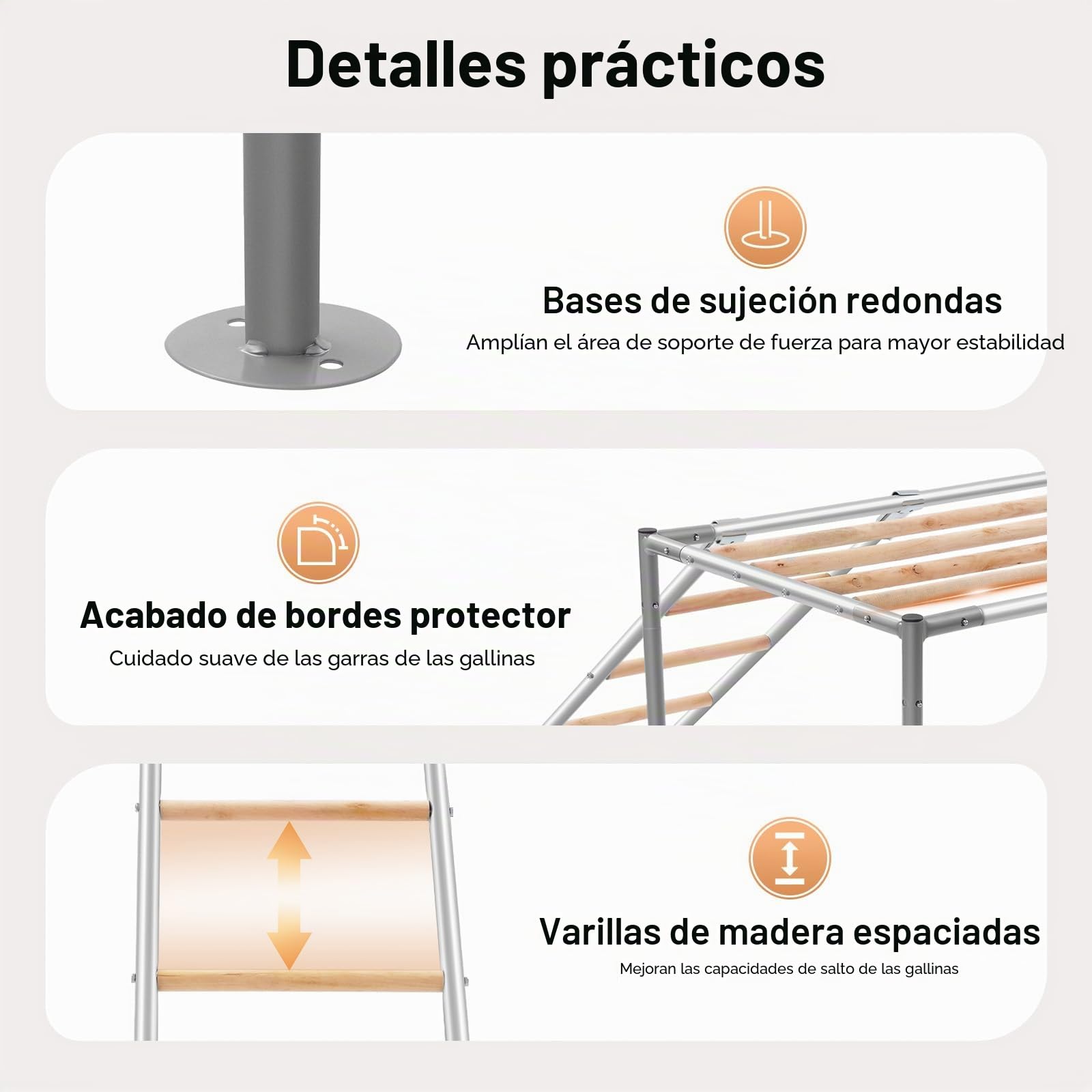 Juego de gallinero XXL para gallinas, escalera para 10 pollos, juguete para pollos, juguete exterior, 105 x 60 x 60 cm