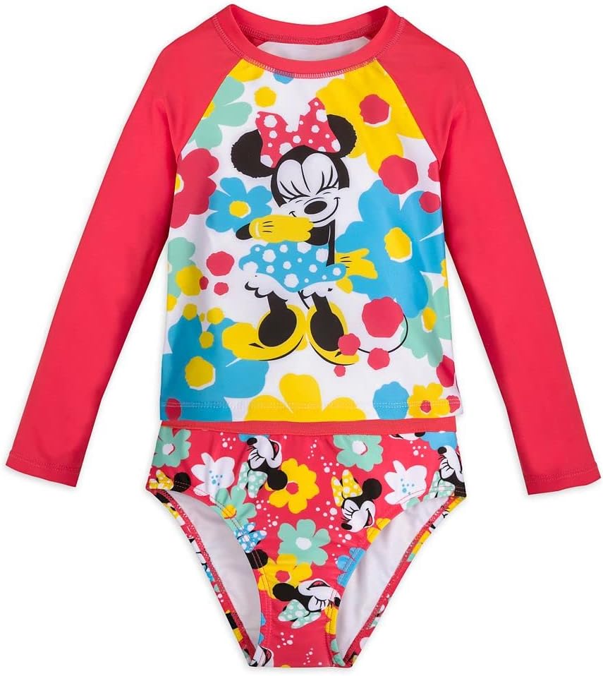 Disney Minnie Mouse Deluxe Swimsuit Set for Girls, Size 3 Multicolored