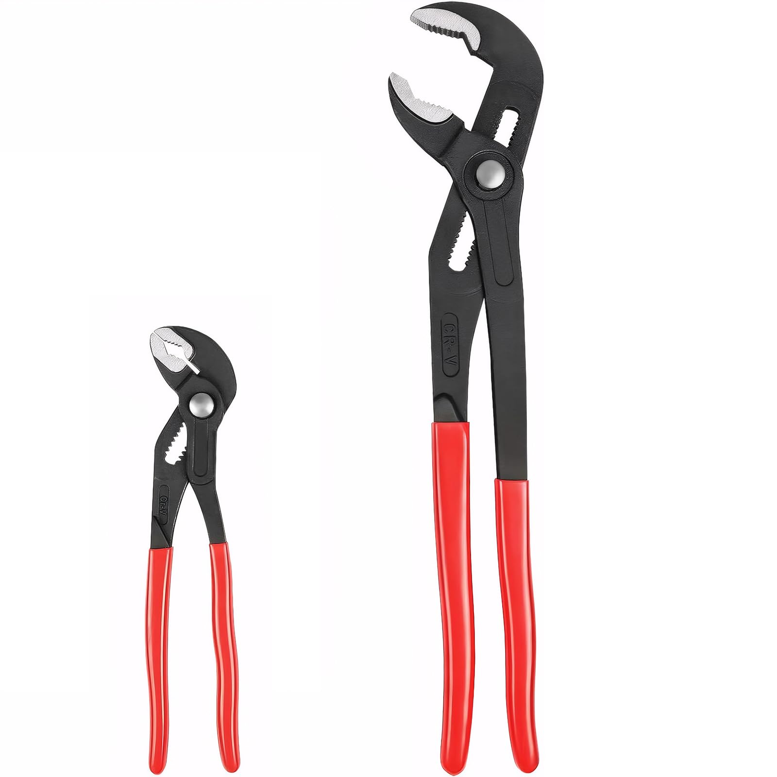 GREBSTK 2-teilige 41 cm und 25 cm Hochleistungs-Wasserpumpenzangen mit Nutgelenk, schnelleinstellbar mit Druckknopf