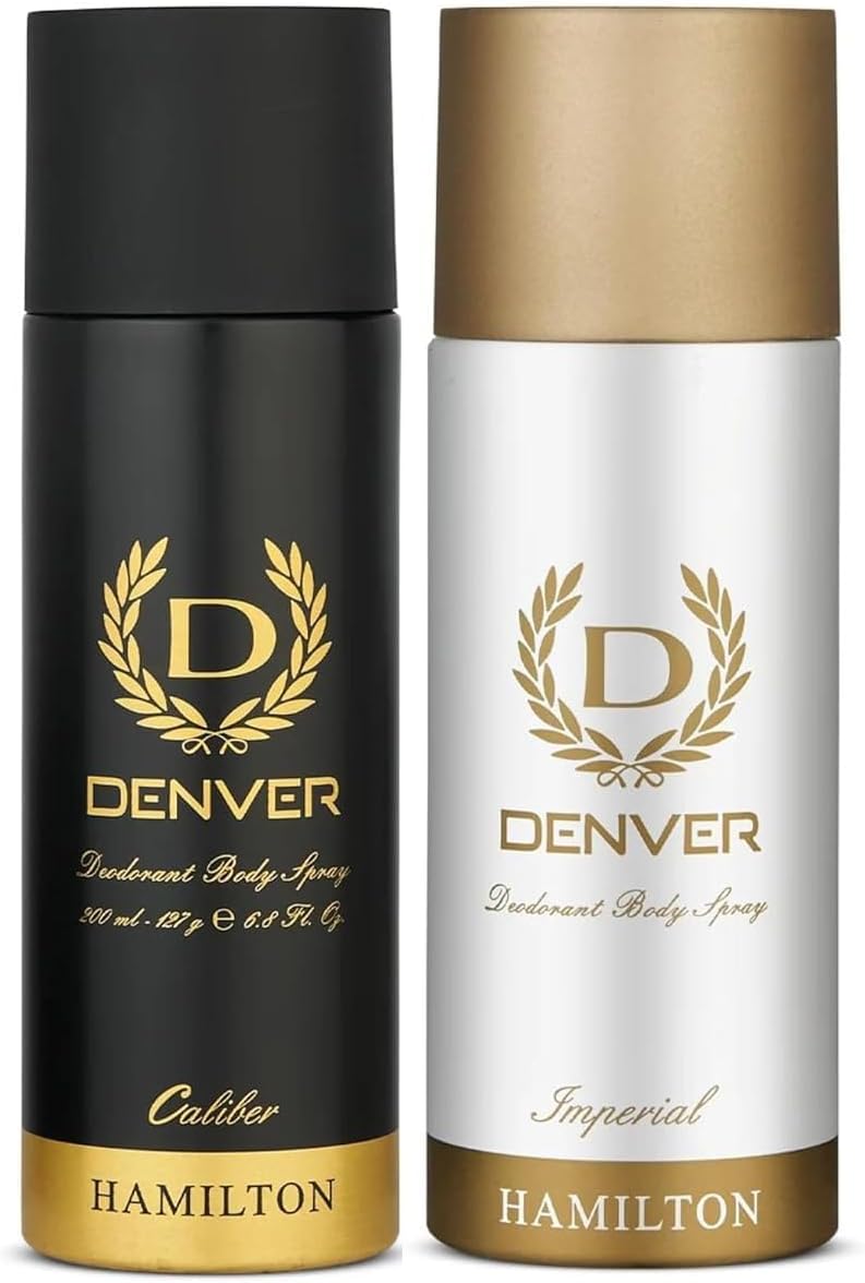 DENVER Caliber & Imperial Deodorant - 150ML Each (Combo Pack of 2) | Long Lasting Deodorant for Men