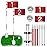 THIODOON Golf Flagstick 6ft Golf Flag and Cup for Yard Pro Detachable Golf Hole Cup and Flag for Driving Range Backyard Upgrade Anti-Rust Glass Fiber 5-Section Design with Connectors (Premium Flagstick Set -2 Pack)