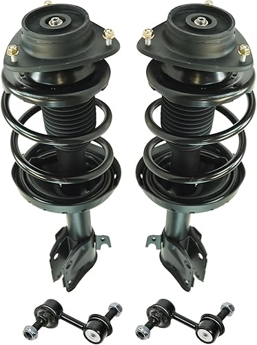 Miniatura 657 de TRQ Kit de suspensión delantera, conjunto de amortiguadores y resortes, barra estabilizadora, enlace estabilizador compatible con Chevrolet