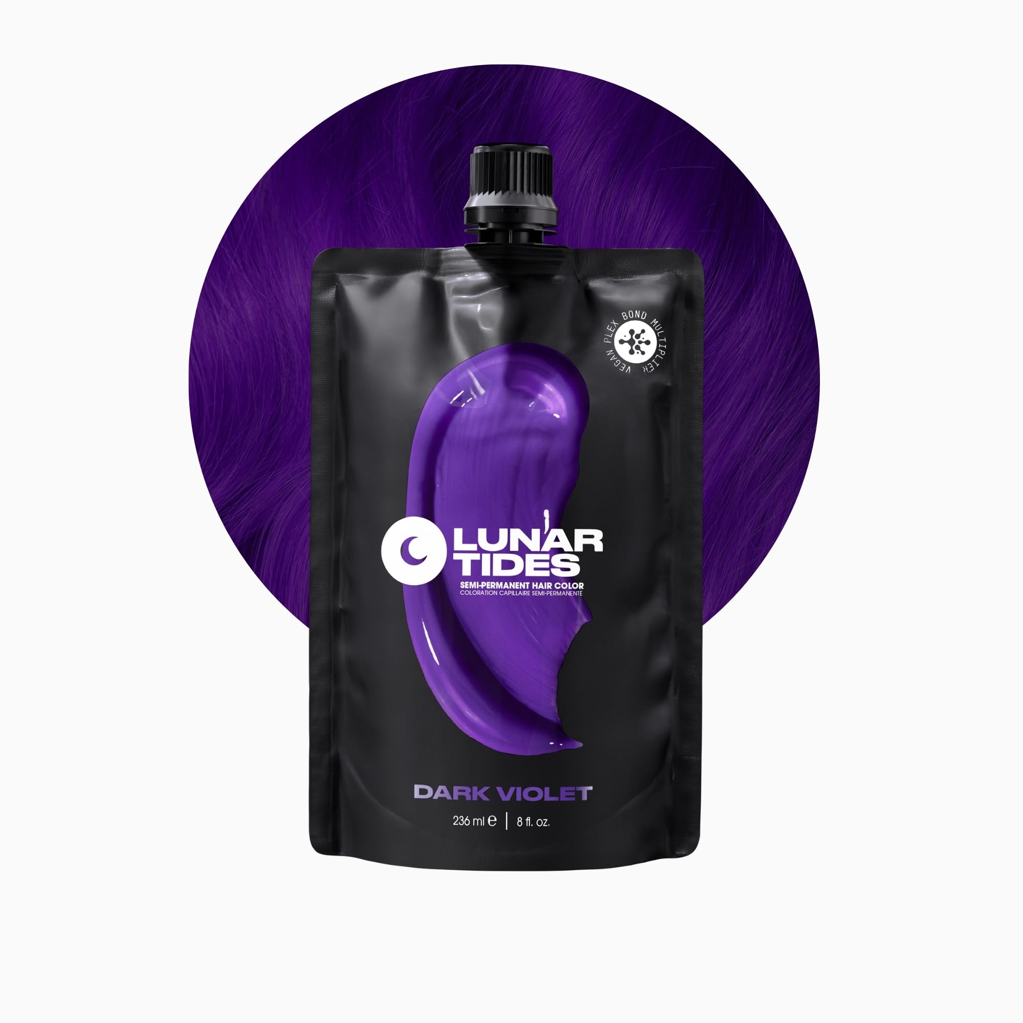 Lunar Tides Semi-Permanent Hair Color (43 colors) (Dark Violet, 8 fl. oz.)
