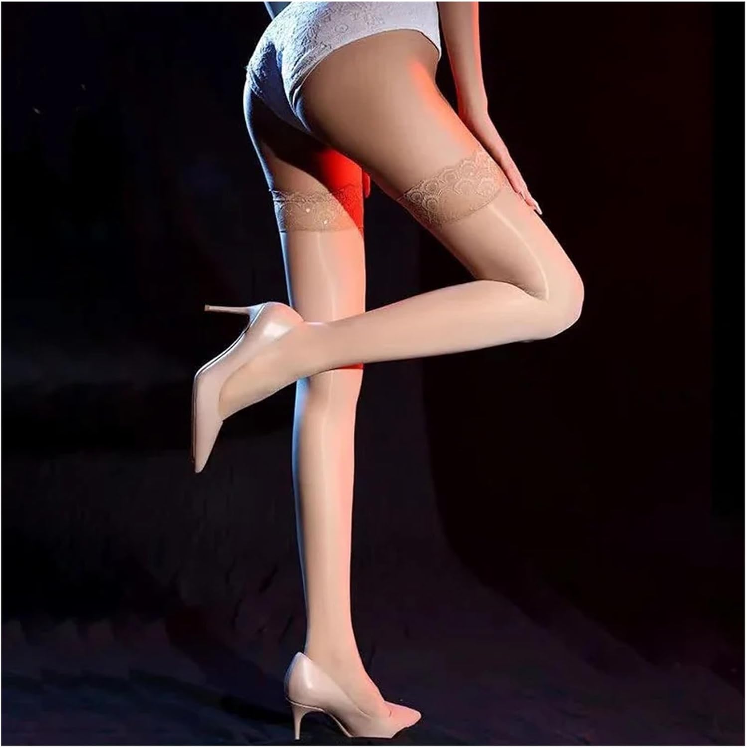 sexy stockings for women, Oil Shinny Silk Stockings Silicone Non-Slip Lace Thigh High Socks Ultra Thin Hosiery Lingerie Women
