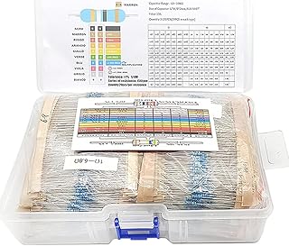 Widerstände Sortiment Kit 525 Stück 1/4W Metallfilm 0 Ohm -1M Ohm mit Pinzette