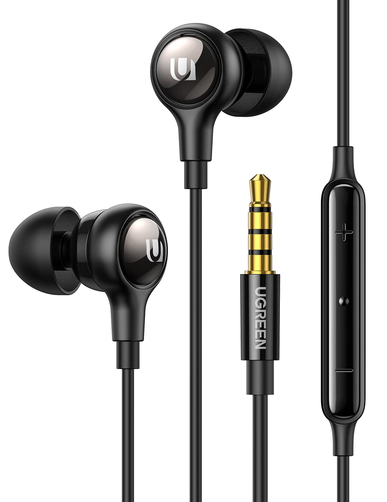 UGREEN In-ear Headphone 3.5mm Wired Earphone with Microphone Headset Stereo Sound Noise Isolating Earphones Compatible with MacBook Pro 2021,iPhone,iPod,iPad,Mac Studio,PS4/ PS5,MP3/4,Android Phone