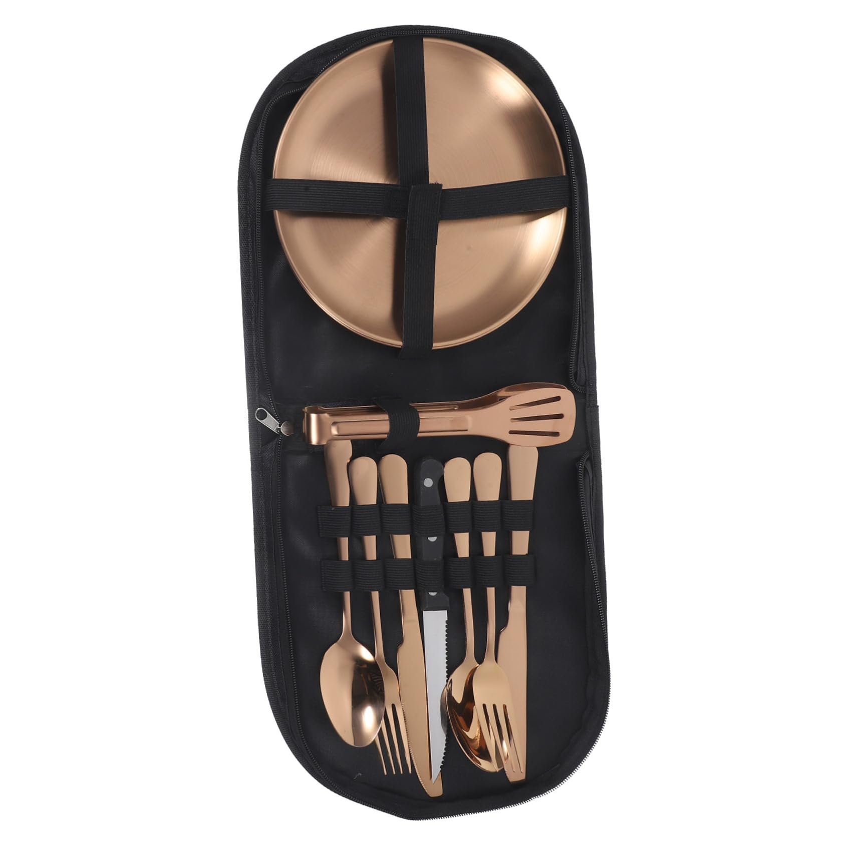 MAGICLULU Kit Utensili Campeggio Acciaio Inox Posate Viaggio Riutilizzabili Con Custodia Utensili Campeggio Pieghevoli Acciaio Inox