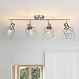 WILON Ceiling Lighting Fixtures,4 Way Track Light Fixture,4 Ceiling Spotlight,Kitchen Island Lighting Semi Flush Mount,Kitchen Track Lighting Flexibly Rotatable Light Head,E26 Base