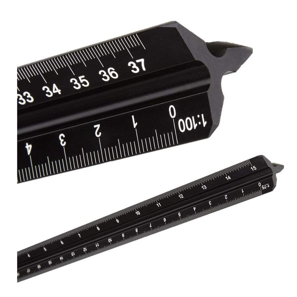 Righello In Alluminio 30 Cm Per Architetti - Scala Metrica 1:20, 1:25, 1:50, 1:75, 1:100, 1:125 - Precisione Laser - Foto 9