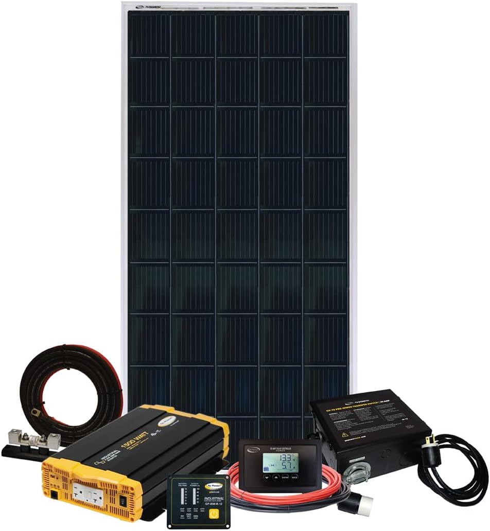 Go Power Weekender ISW Complete Solar Panel Kit - 200W Solar Panel with 1500W Pure Sine Wave Inverter, Inverter Remote & 30A Bluetooth PWM Controller, Off-Grid Power System for RV, Boat & Trailer