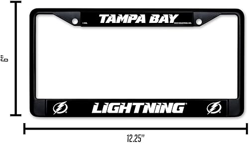 Miniatura 44 de Rico Industries NHL Pittsburgh Penguins - Marco de matrícula cromado estándar, 6 x 12.25 pulgadas