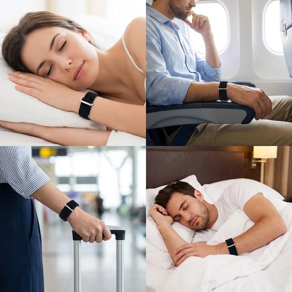 Sleep Wristband – Adjustable Acupressure Band for Natural Relaxation, Balance, & Sleeplessness – Latex-Free with 3 Bead Design for Bedtime Calm