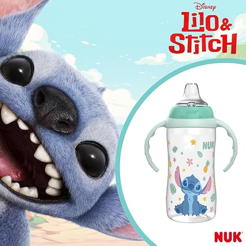 Miniatura 11 de NUK Vaso de aprendizaje, 10 onzas, paquete de 2, Disney's Stitch, boquilla suave, asas de fácil agarre, sin BPA, taza de transición a prueba de