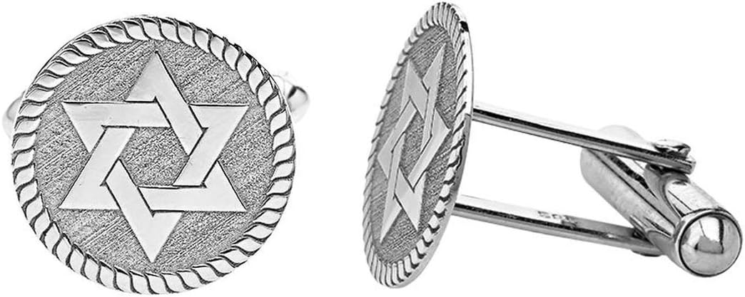 Star of David Cufflinks Pair Judaism Sterling Silver Jewish Cuff Links