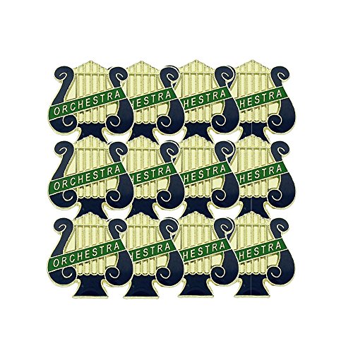 1 Inch Orchestra Music Lyre Lapel Pin - Package Of 12, Poly Bagged #TOP29