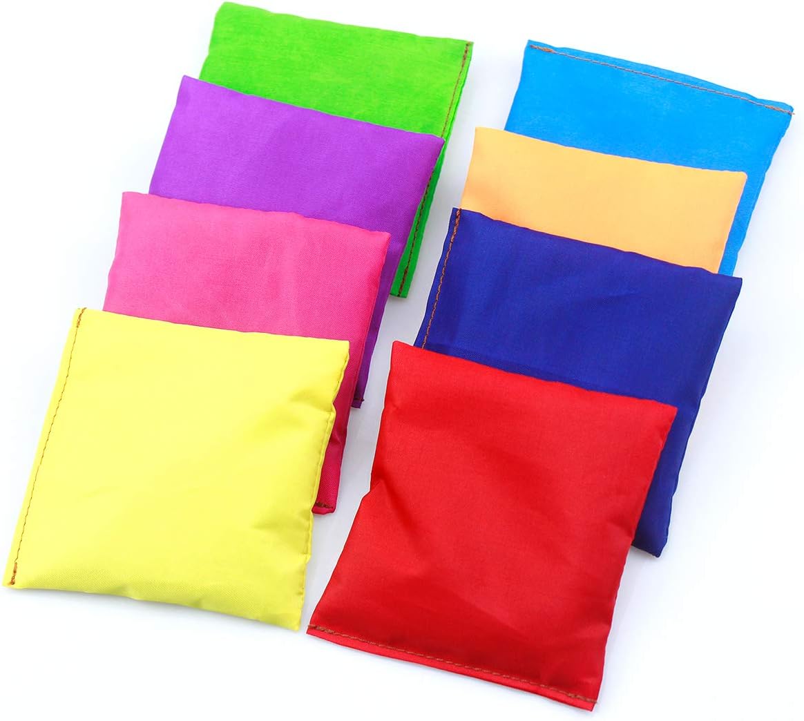 16 Pack 10 x 10cm Nylon Bean Bags, Throw Bean Bags Waterproof Sports