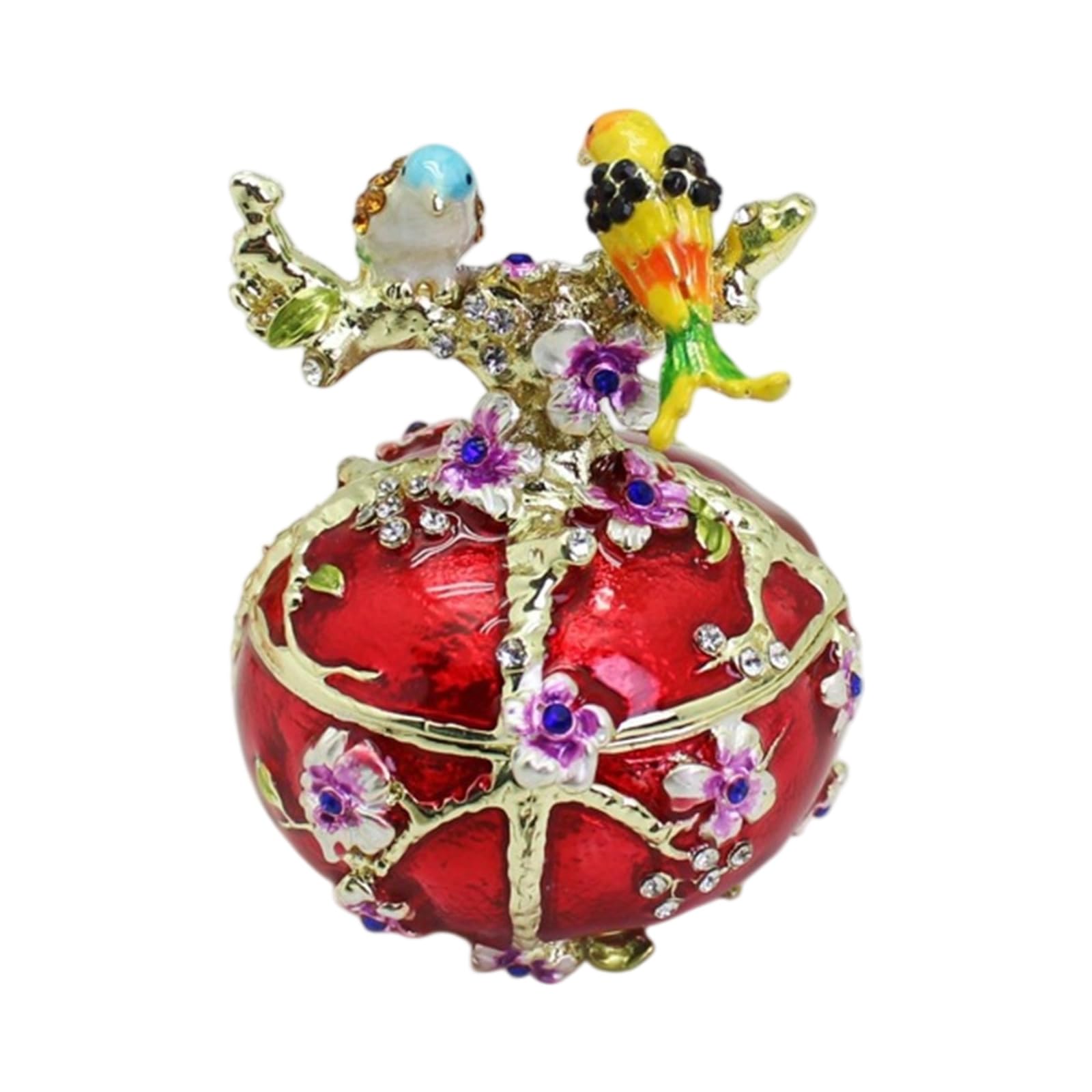 Kaeltsyn Exquisite Trinket Box Double Bird Shape Jewelry Case Small Accessory Storage for Displaying Delicate Accessories Coating Bird Jewelry