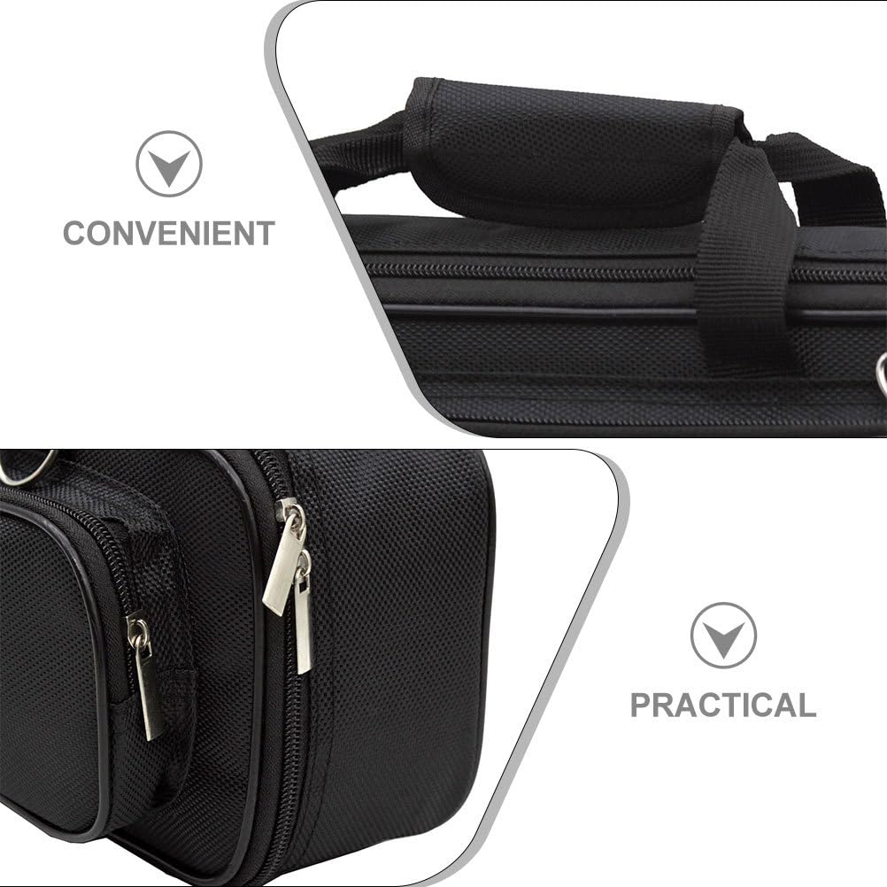 Sac De Flûte en Oxford Rembourré Épais avec Bandoulière Ajustable Sac De Transport Portable pour Flûte Traversière 16 Et 17 Trous De Rangement Instrument De Musique