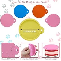 Vista 2 de AQSXO 12 tapas para latas de comida, cubiertas de silicona para latas de comida para mascotas, tapas para latas de comida para gatos de 3 onzas