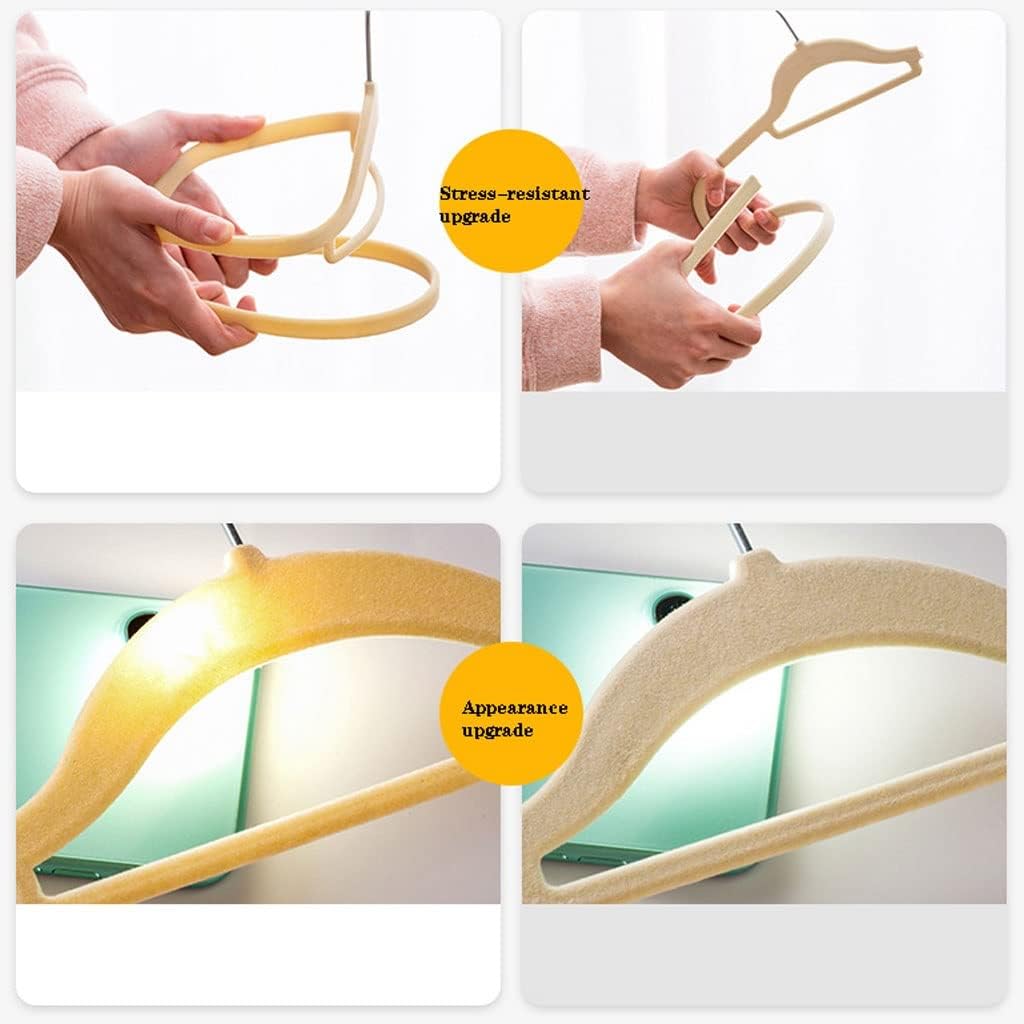 20 Pack Coat Hangers Light-Transmitting Flocking Hanger Multi-Functional Plastic Non-Slip Hanger Hangers for Clothes Non Slip，White