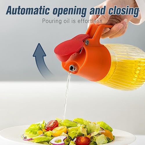 Miniatura 3 de Botella dispensadora de aceite de oliva para cocina, dispensador de jarabe de botella de aceite para cocinar, juego dispensador de aceite de vidrio