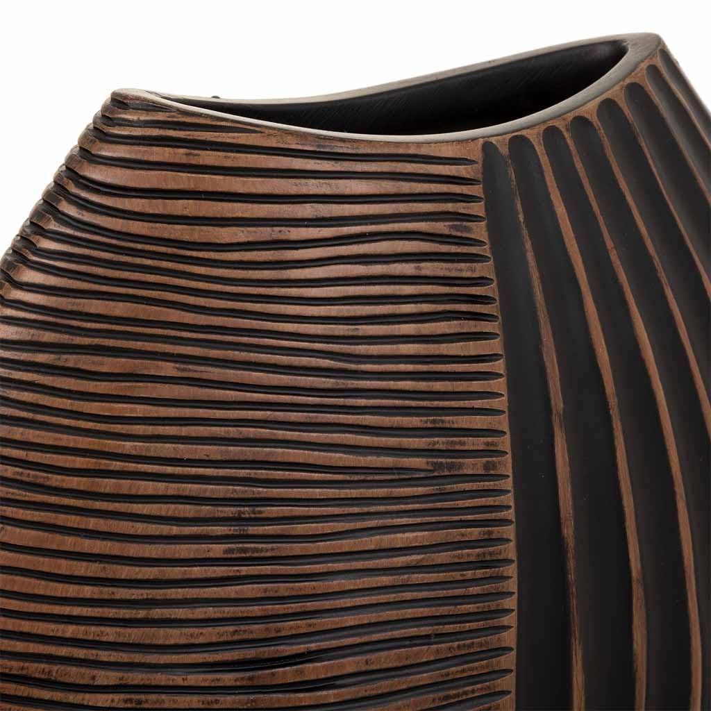 WANDERLUST DECO Jarrón de poliresina Marrón 29,5x10,5x29,5