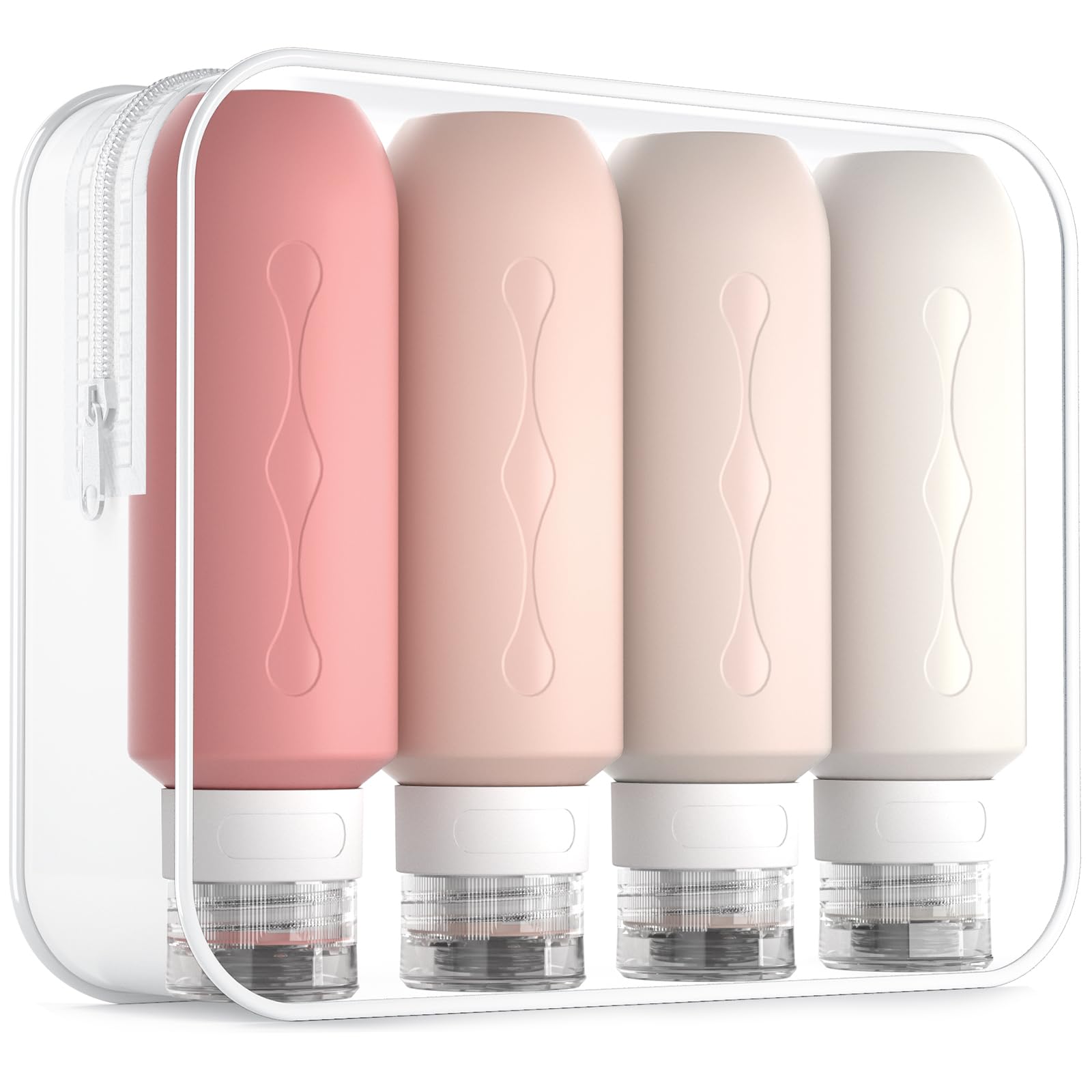Gemice Travel Bottles for Toiletries, Tsa Approved Travel 6oz Size Containers with Clear Bag, BPA Free Leak Proof Travel Tubs Refillable Liquid Travel Accessories for Cometic Shampoo Lotion