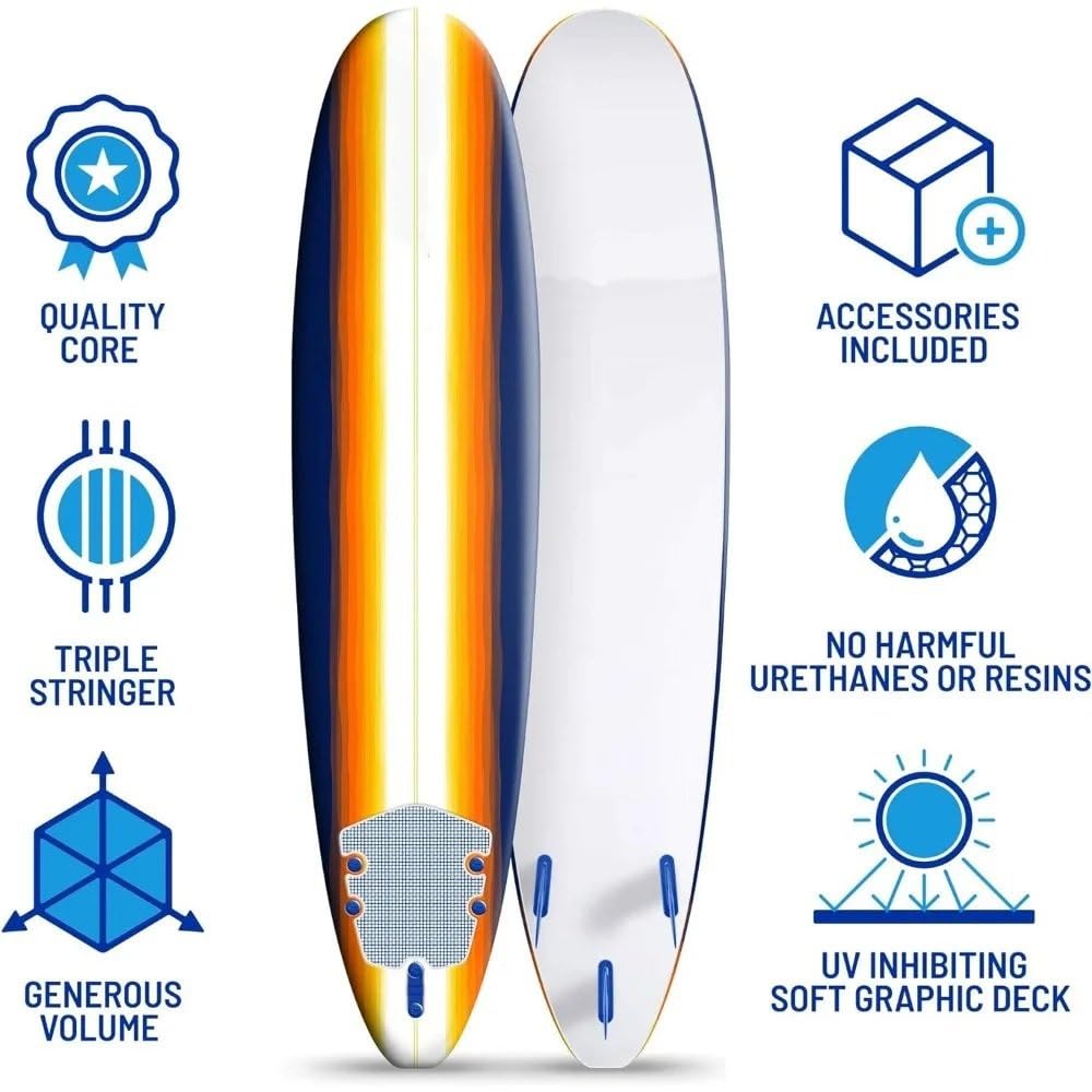 sup zubehör 8ft Unterwasser Scooter Wakeboard Aufblasbare Sapboard Doppelschicht Surfbrett Kajak Surfen Wassersport Unterhaltung sup Tasche(Blue Stripes)