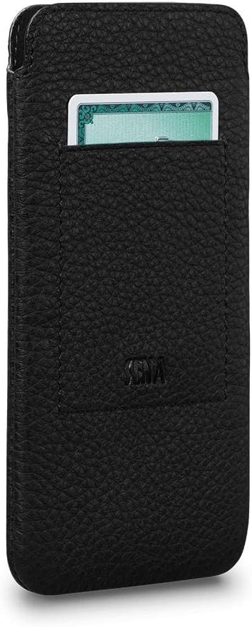 SENA UltraSlim Classic, Slim Fit Soft Leather Sleeve Case Compatible with (6.7 Inch - iPhone 14 Plus / 15 Plus, 13 Pro Max / 14 Pro Max / 15 Pro Max, Wallet Black)
