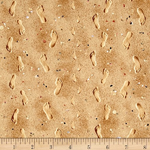 Elizabeth's Studio Beach Kids Fabric, Sand, Fabric By The Yard