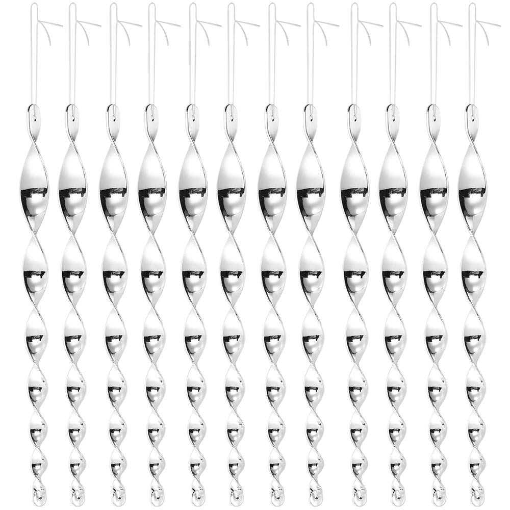 cainda Bird Repellent Reflective Scare Rods 12 Pack, Birds Deterrent Hanging Devices Scare Birds Away from Your Barns Garden Windows (12 inch)