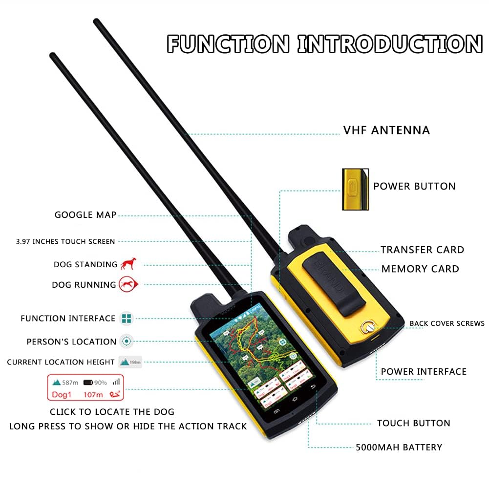 Rastreador de mascotas para perros de caza, collar de posicionamiento por satélite, collar de perro con rastreador GPS bajo el agua, 2 m, antena de alta frecuencia, adecuado para entusiastas de la