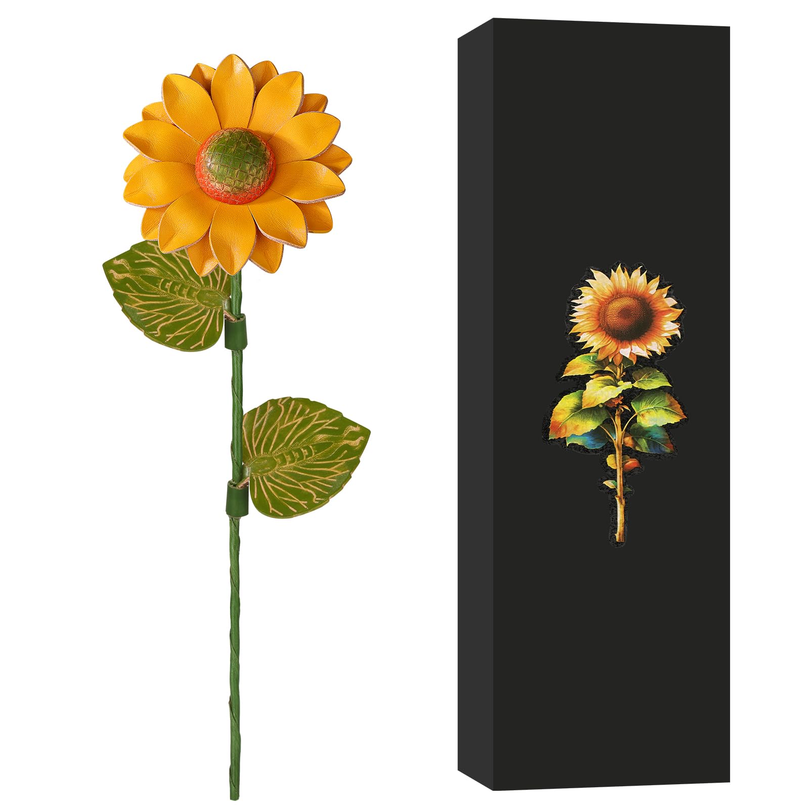 Amazon.com: Rimvoe Genuine Leather Sunflower 3rd Year Anniversary