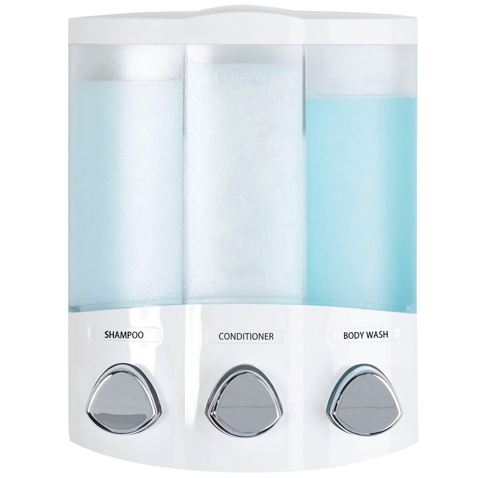 Products, White 76354 EUro Series Trio 3-Chamber Soap And Shower Dispenser