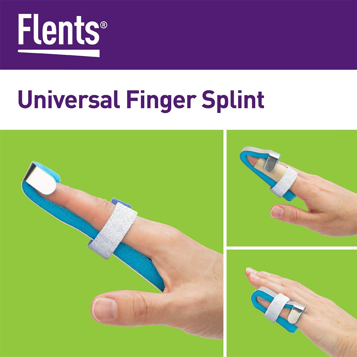 Flents Universal Finger Splint Flexible Design Helps Support & Protect Injured Finger