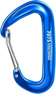 TITECOUGO 超軽量 耐荷重 12KN(1200kg) カラビナ 登山釦 多機能[キーホルダー・キャンプ・ハンモック など]5色、1個、2個、4個