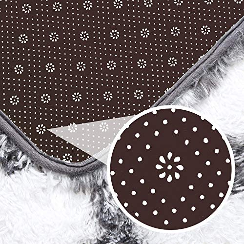 Tinyboy-hbq Tappeto a pelo lungo per camera da letto, soggiorno, antiscivolo, morbido, in pelliccia, per camera da letto, soggiorno, casa, colore: nero, 185 x 185 cm